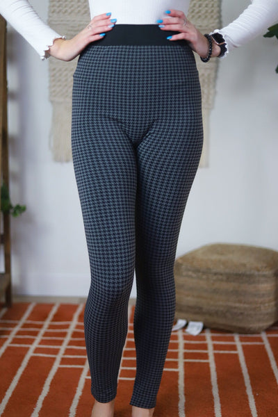 Houndstooth Fleece Legging