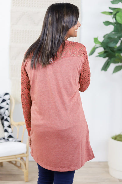 Peekaboo Lace Sleeve Top