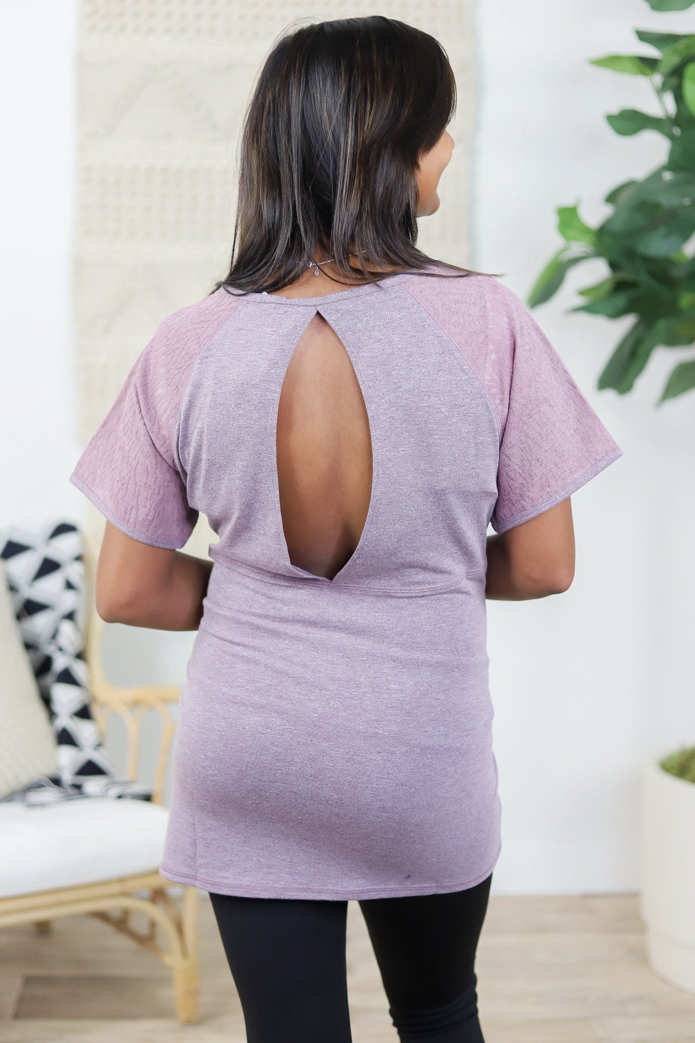 Mesh Keyhole Back Top