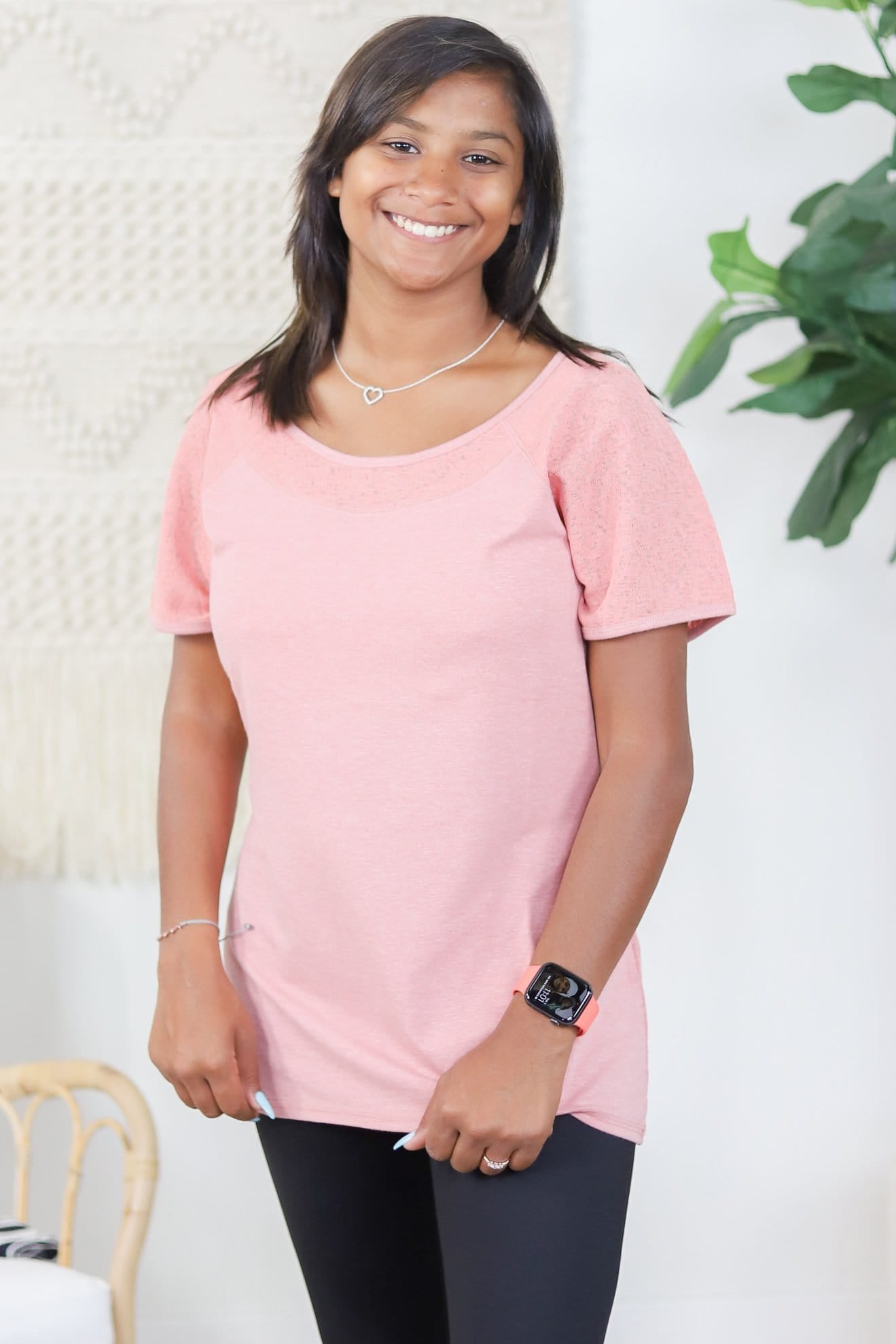 Mesh Keyhole Back Top
