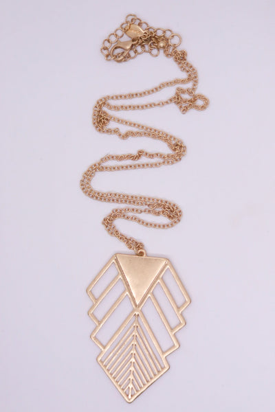 Geometric Arrow Pendant Necklace