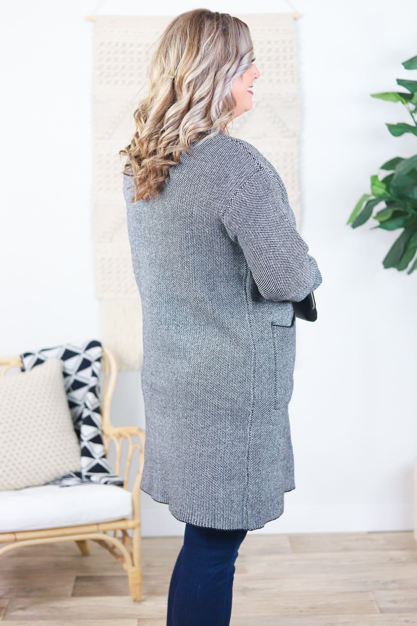 Herringbone Sweater Cardigan