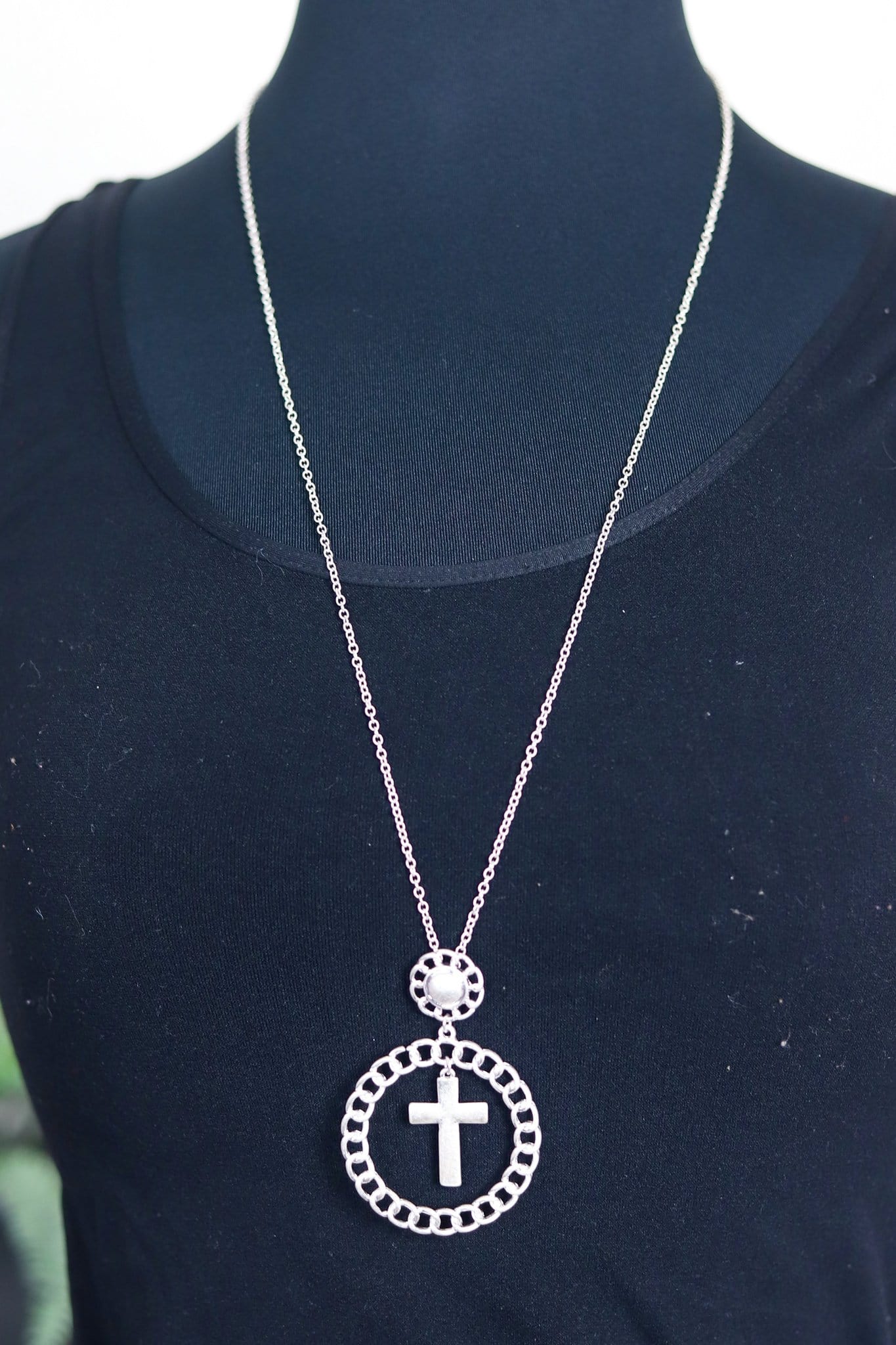 Cross Circle Pendant Necklace