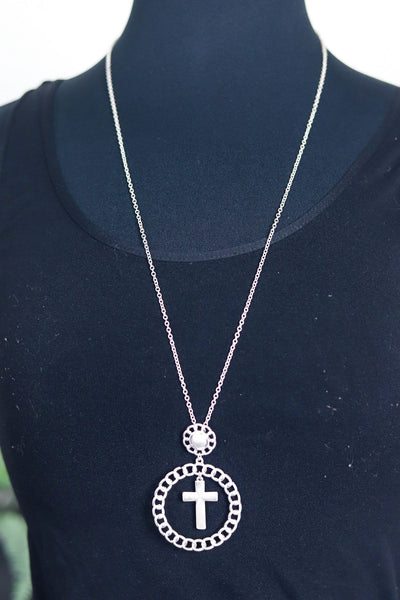 Cross Circle Pendant Necklace