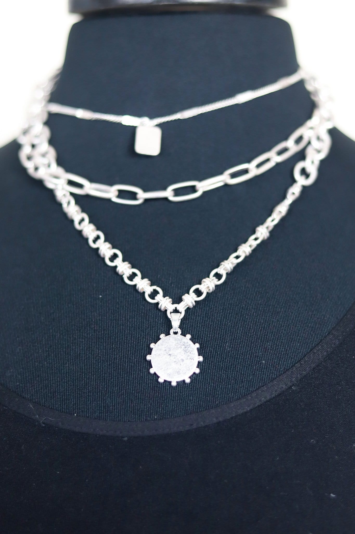 Layered Silver Chain Necklace