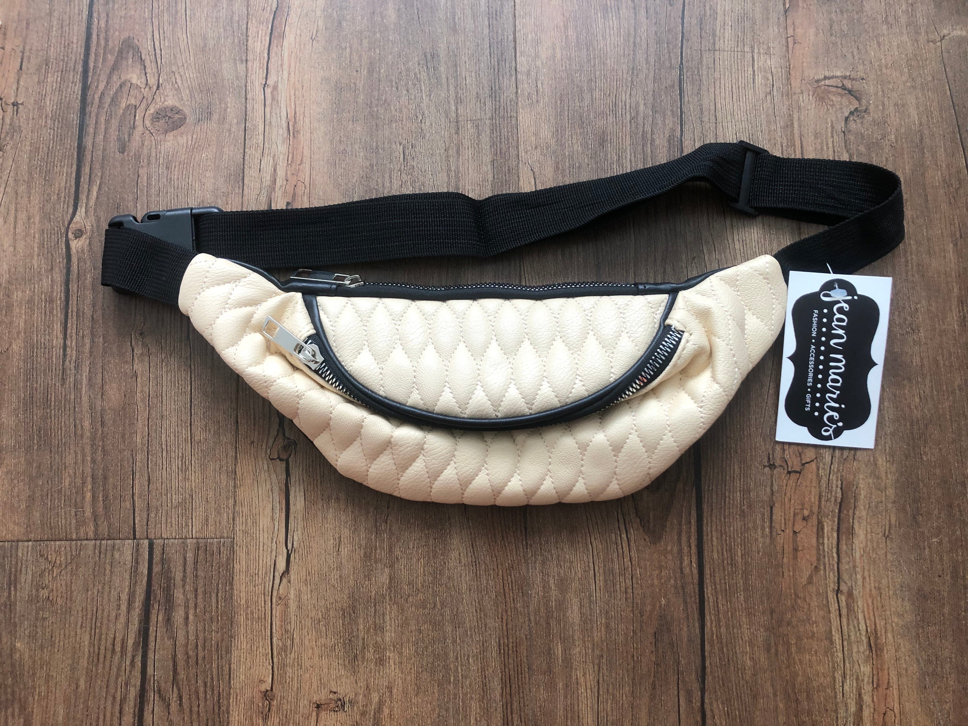 Beige Quilted Texture Belt Bag