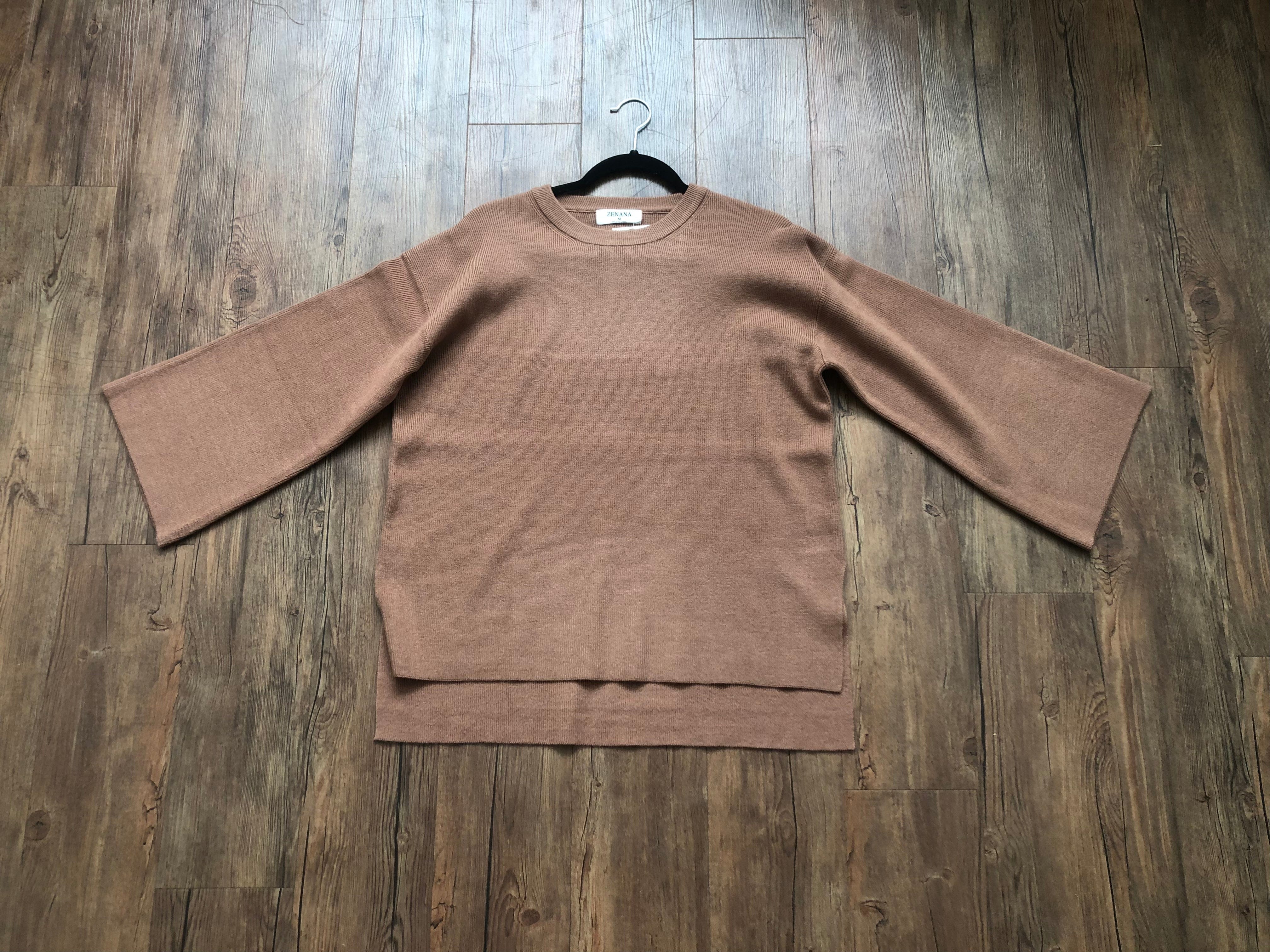 Deep Camel Bell Sleeve Sweater