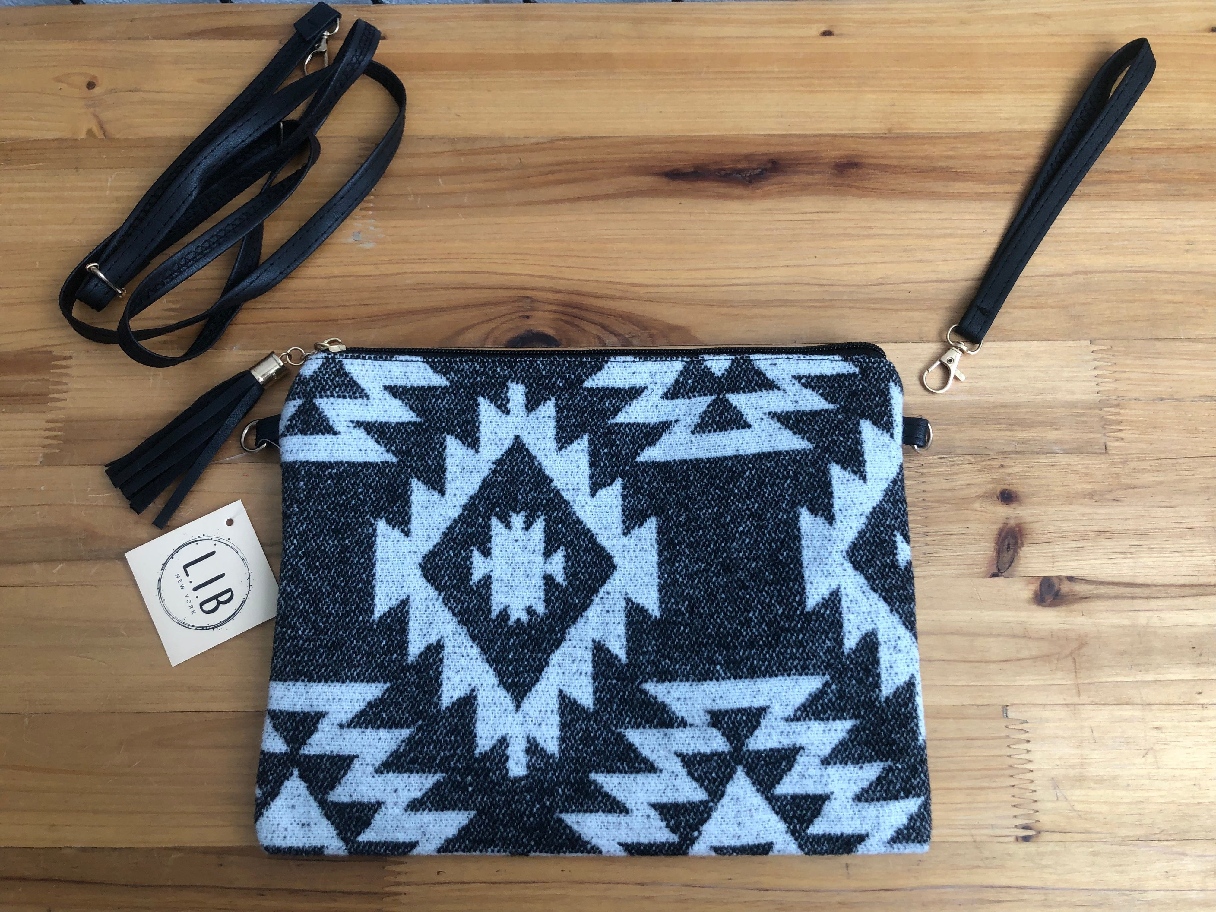 Black Aztec Crossbody