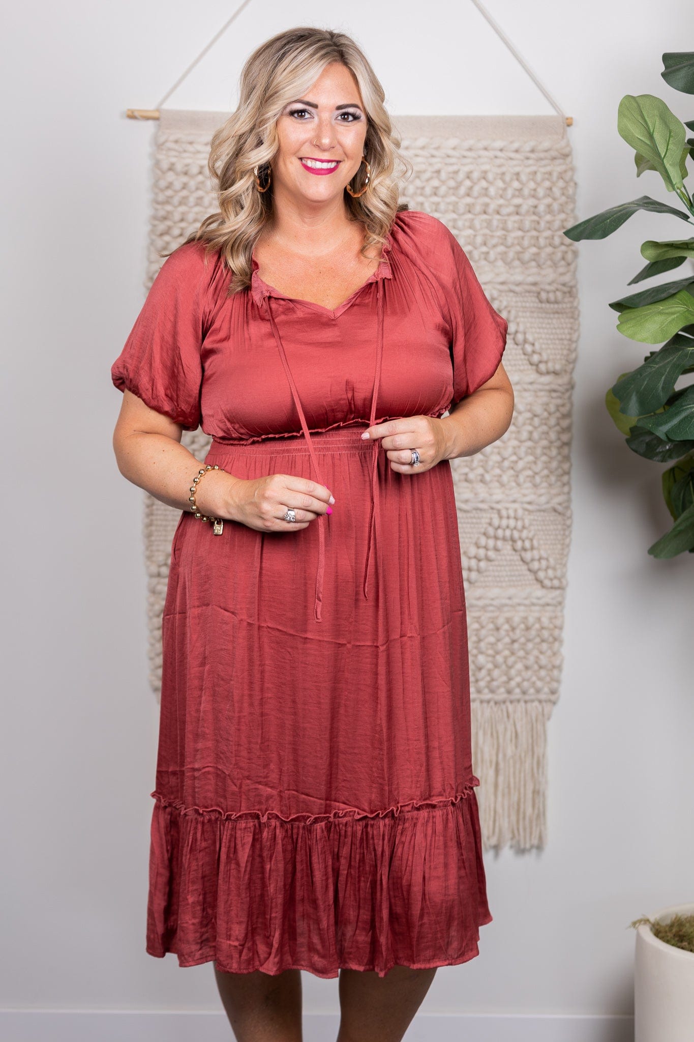 Rouge Smocked Dress