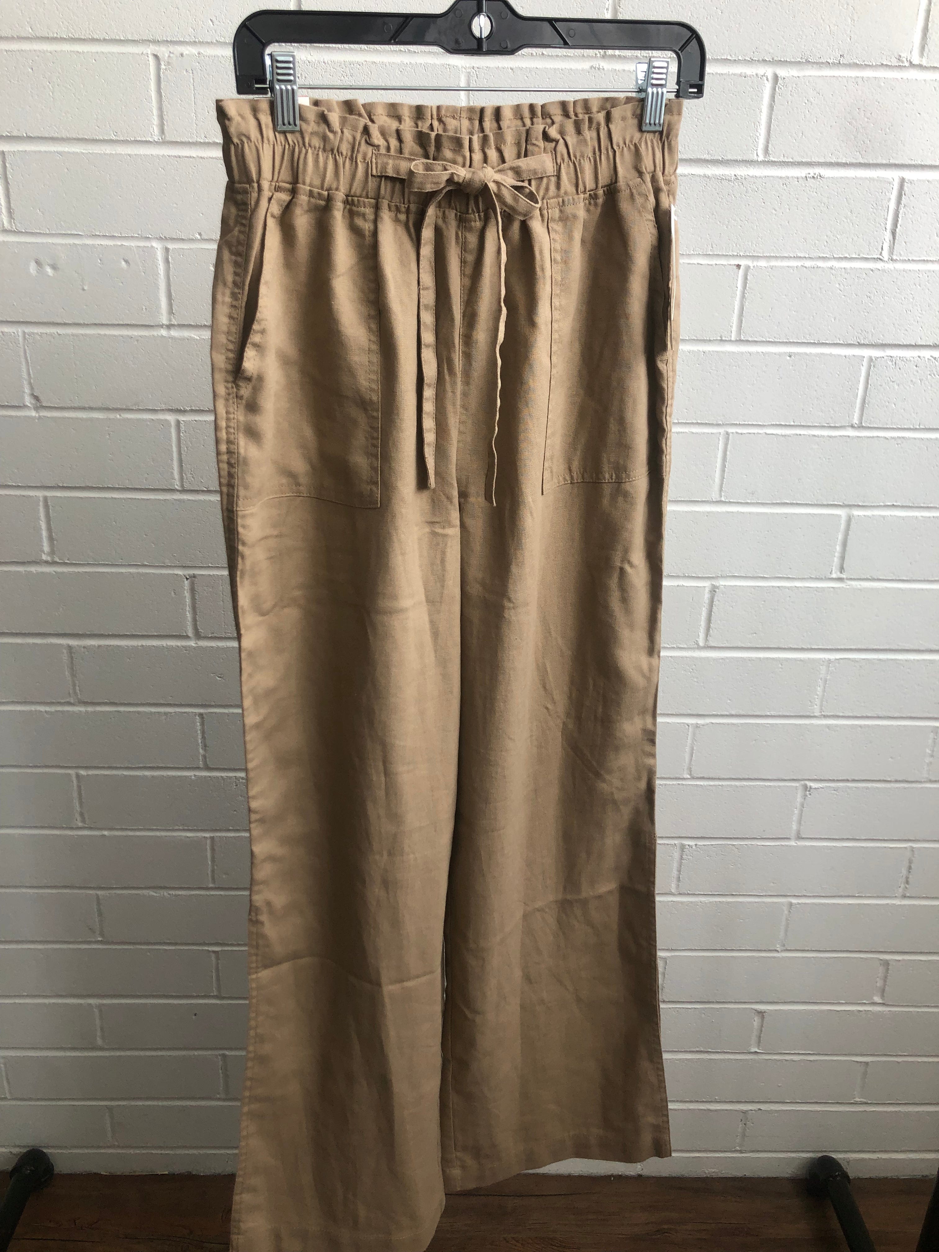 Khaki Breezy Wide Leg Linen Pant