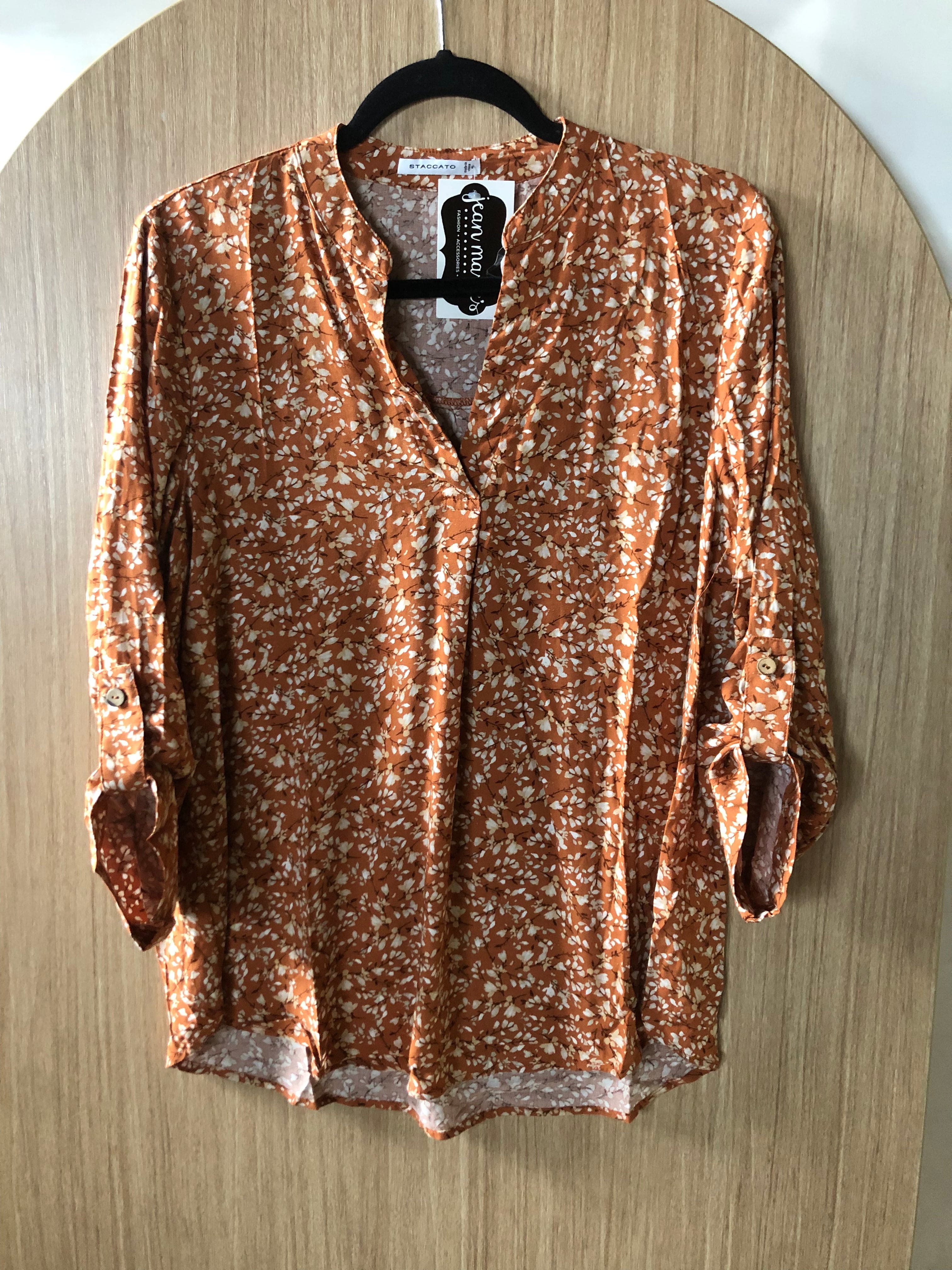 Rust Blossom Longsleeve Blouse