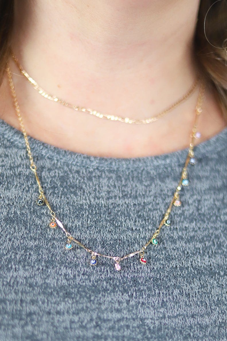 Gold 4 Layer Evil Eye Necklace