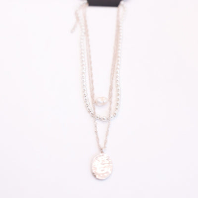 Triple Layer Necklace w/Pearls
