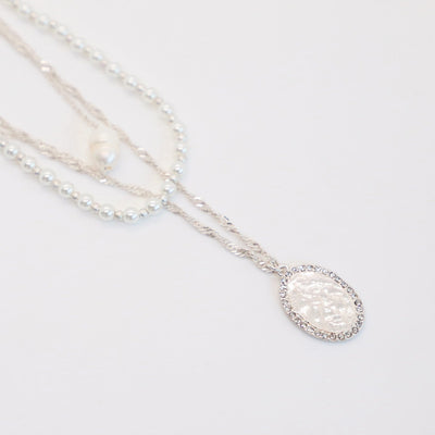 Triple Layer Necklace w/Pearls