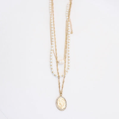 Triple Layer Necklace w/Pearls