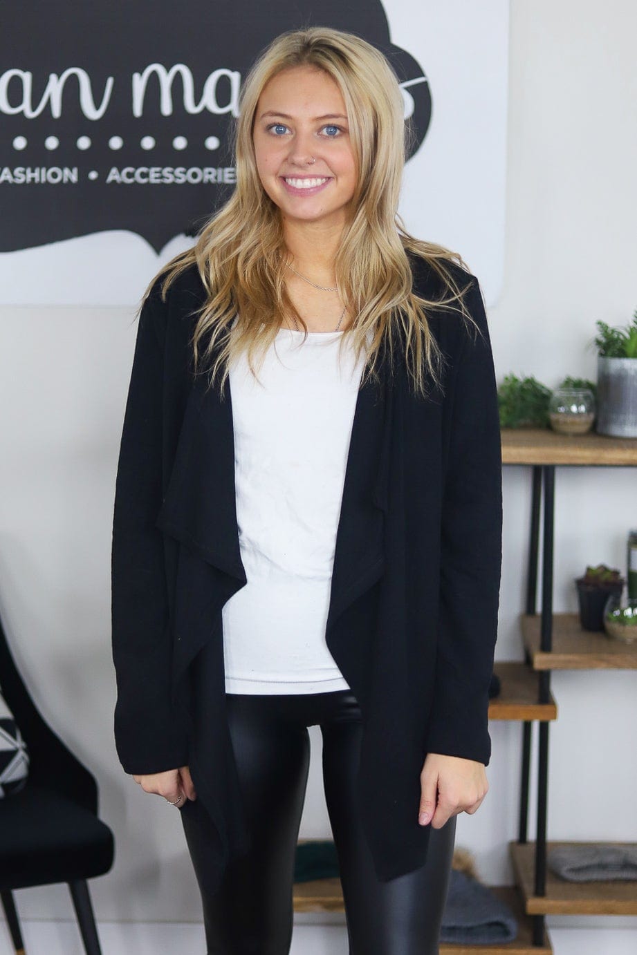 Open Front Knit Cardigan