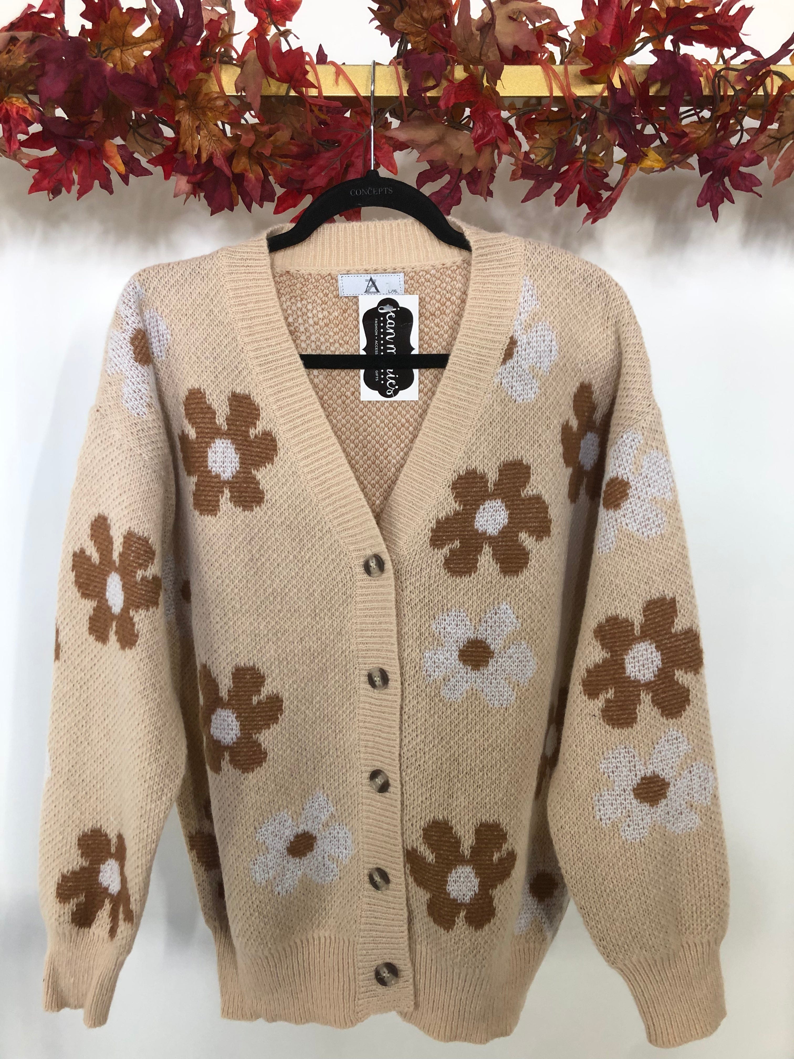 Cream Flower Power Cardigan