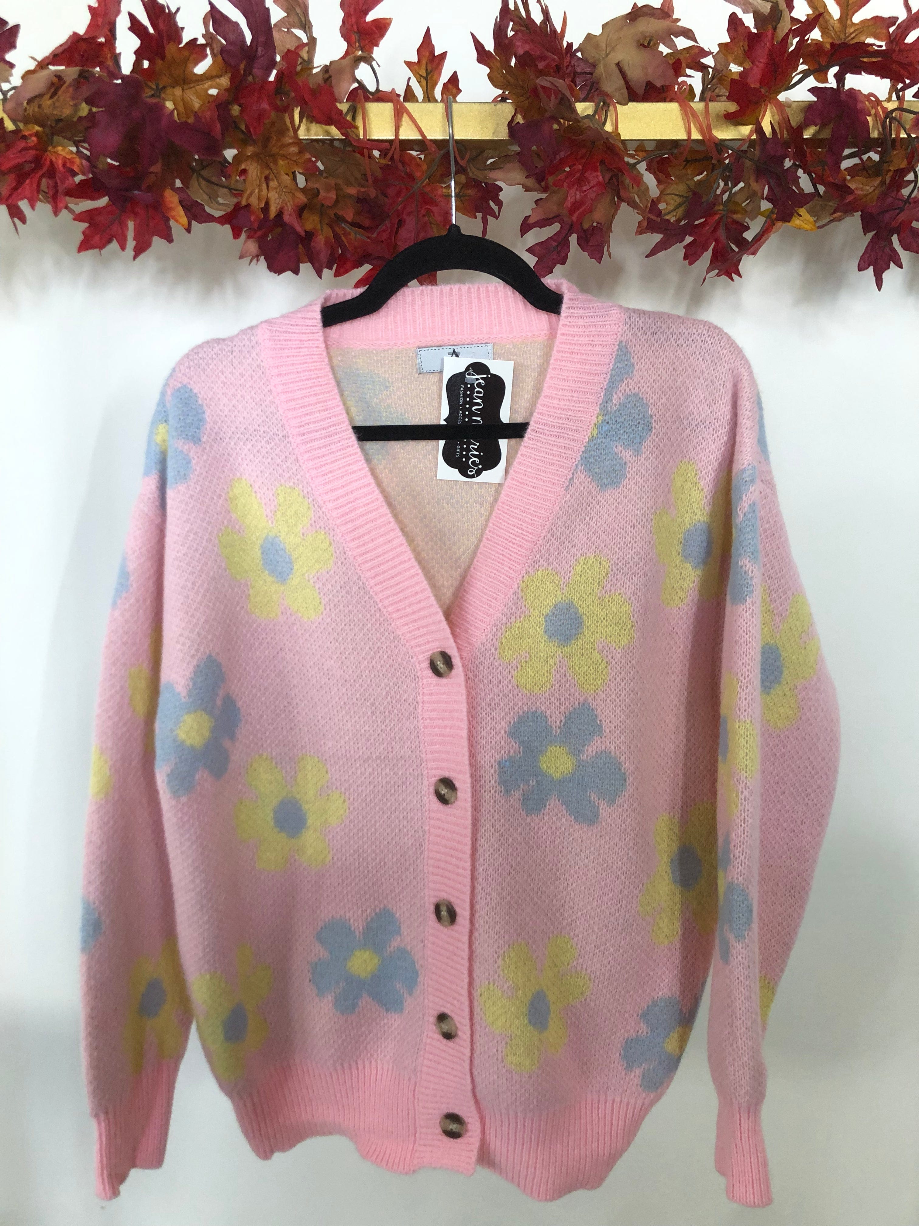 Pink Flower Power Cardigan