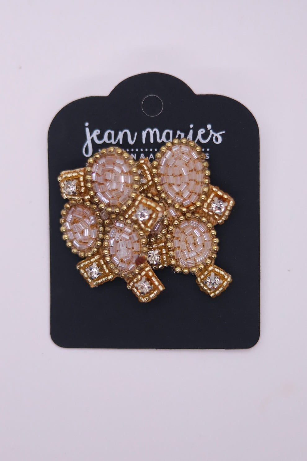 Gold & White Mix Oval Sequin Earring
