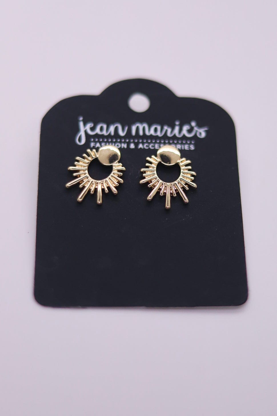 Gold Sun Burst Post Earring
