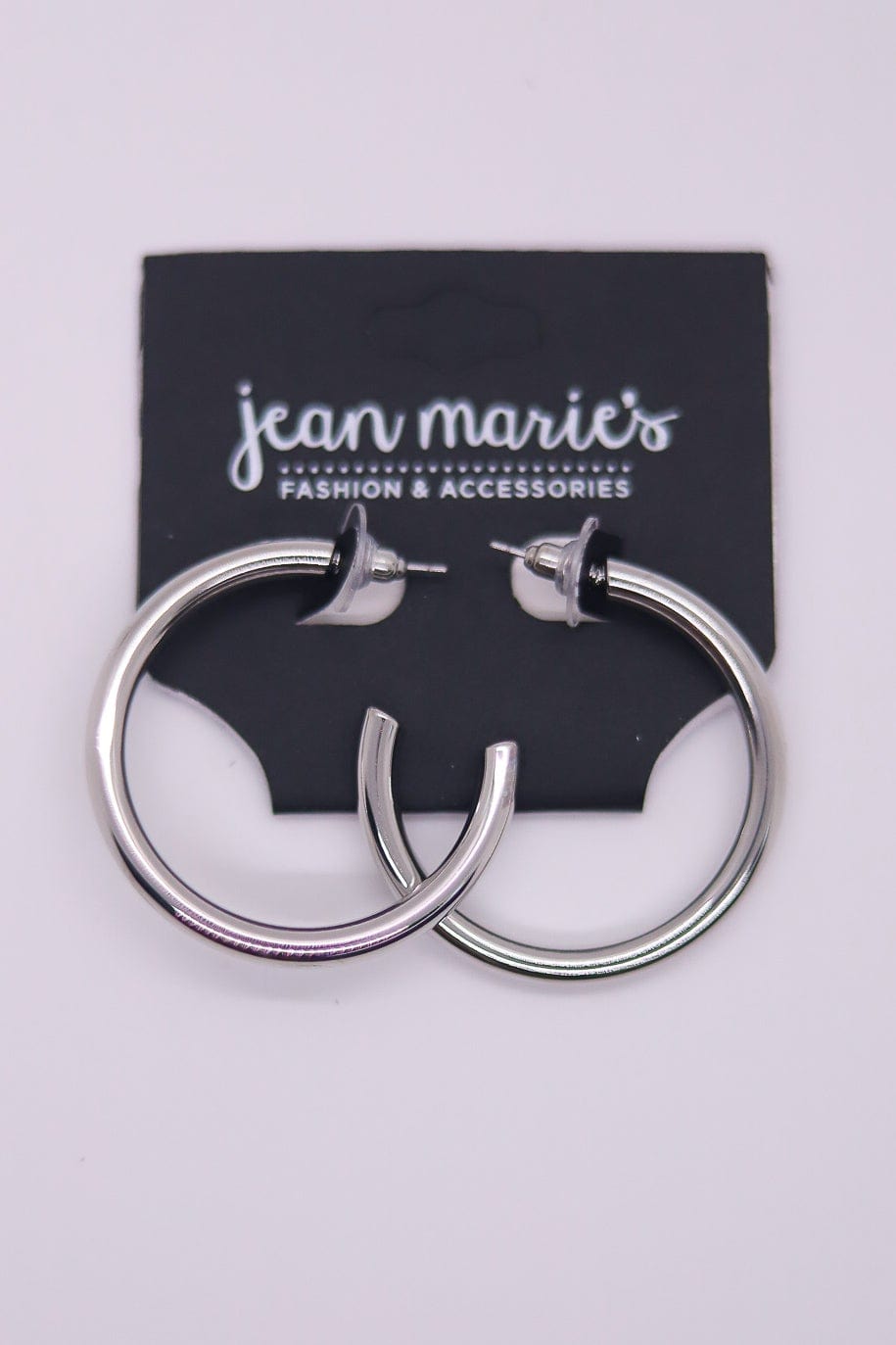 Silver Medium Round Hoop