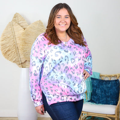 Fuchsia Leopard Print Pullover