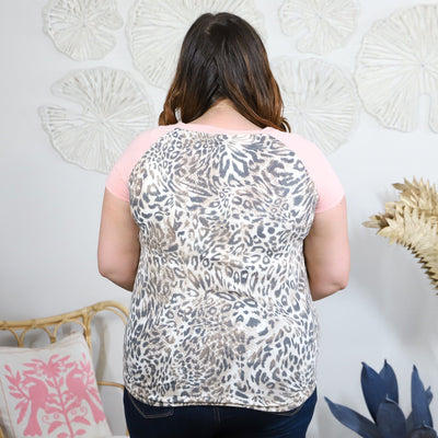 Dusty Pink Cheetah Pocket Tee