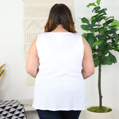 White Cut Out Detail Tank