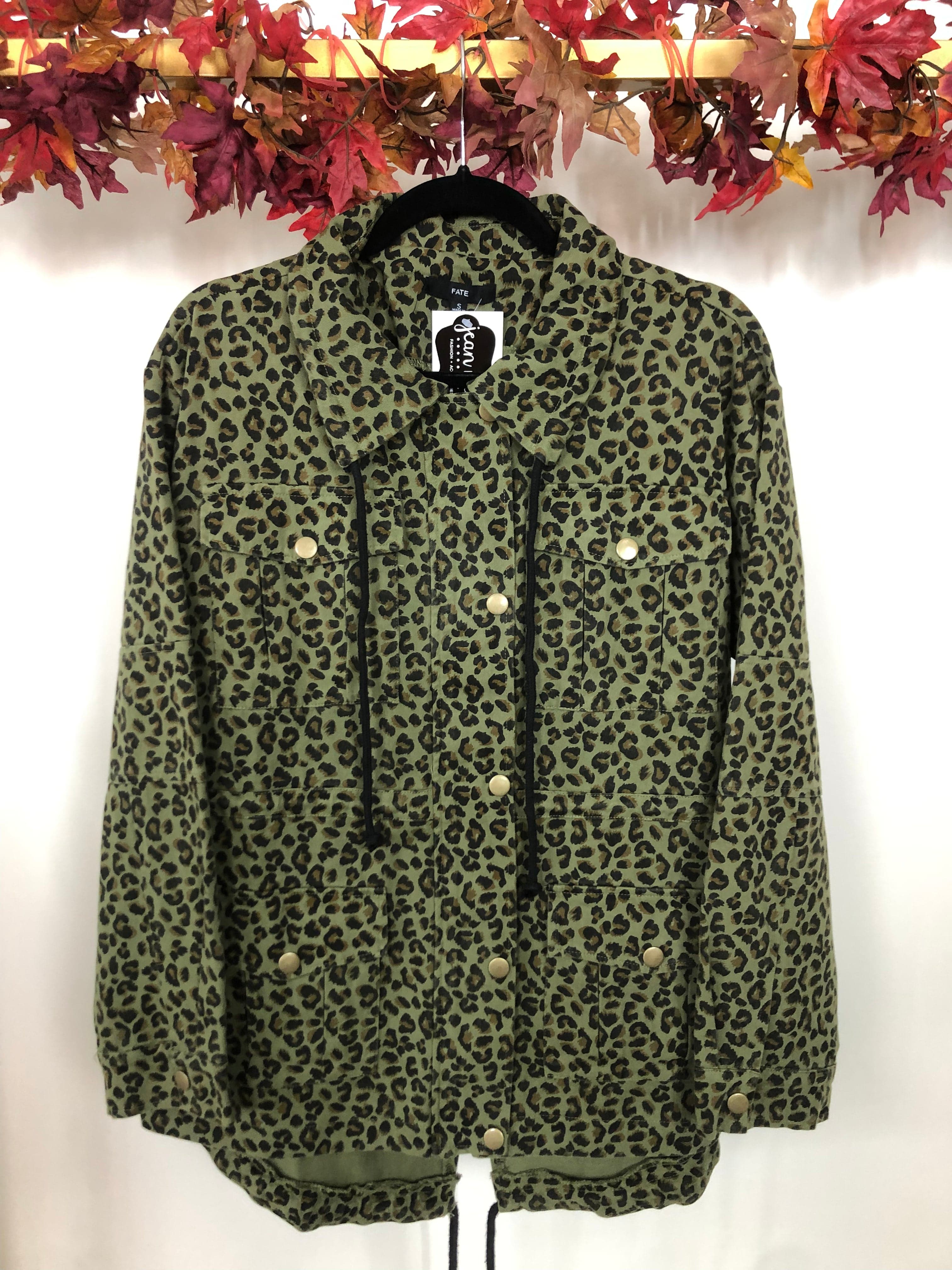 Olive Leopard Cinch Jacket