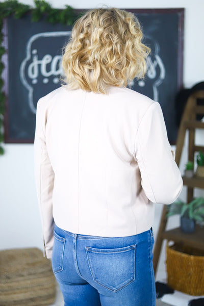 Beige Cropped Blazer