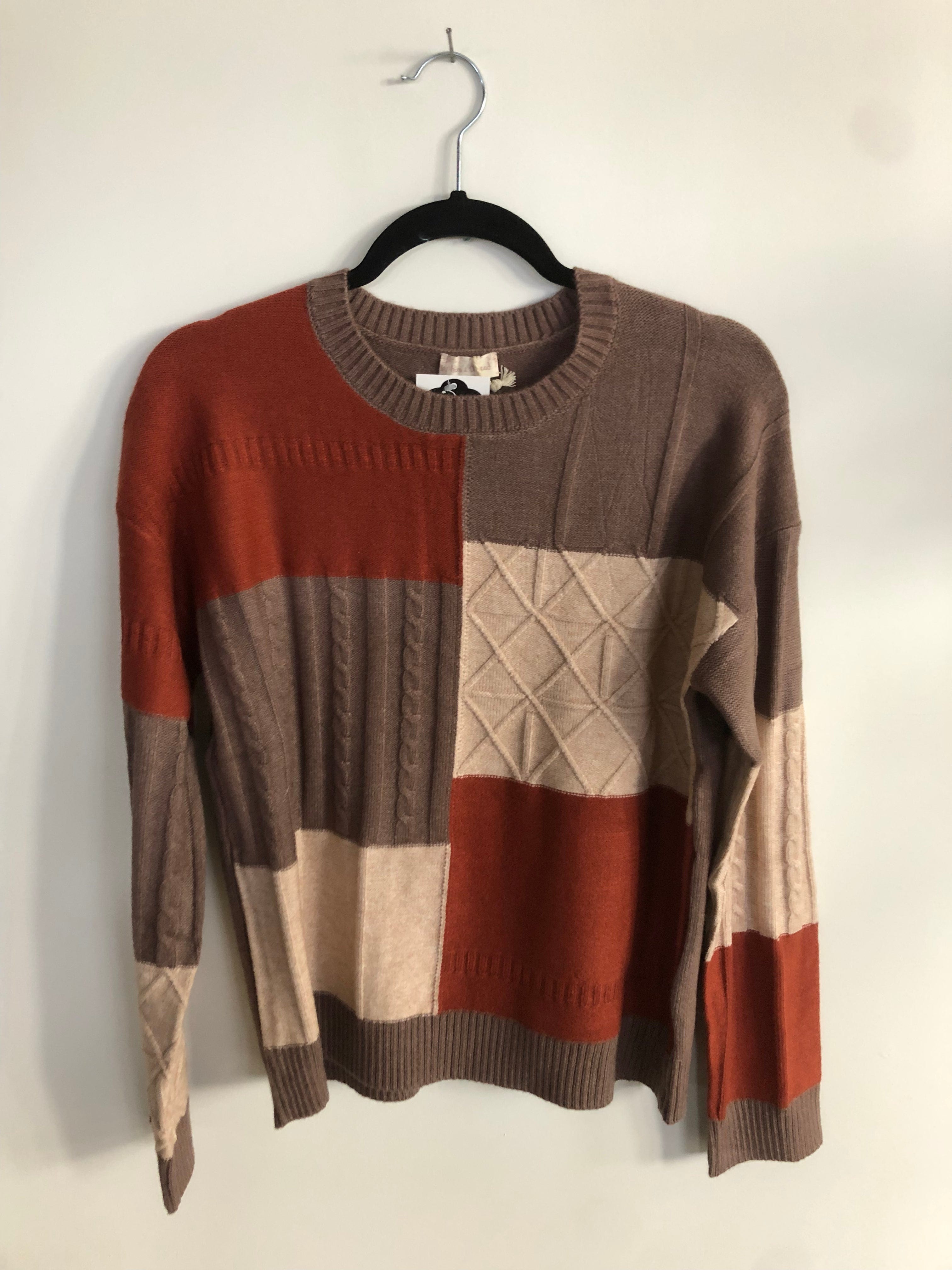 Patchwork Crew Neck Sweater