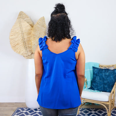Royal Ruffle Detail Tank Blouse