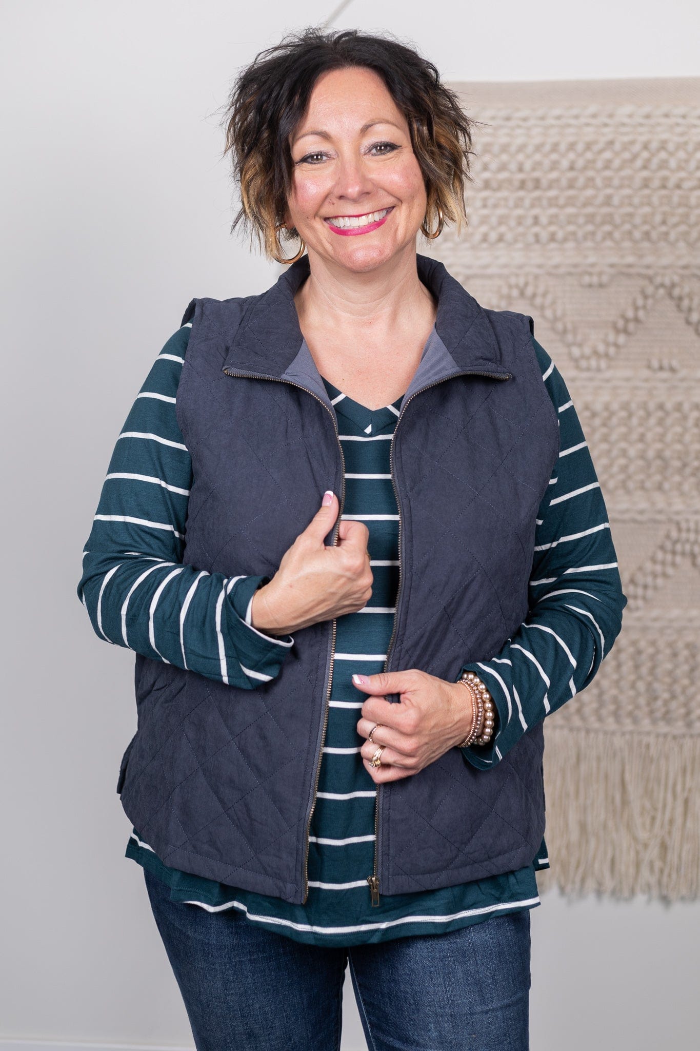 Gunmetal Quilted Vest