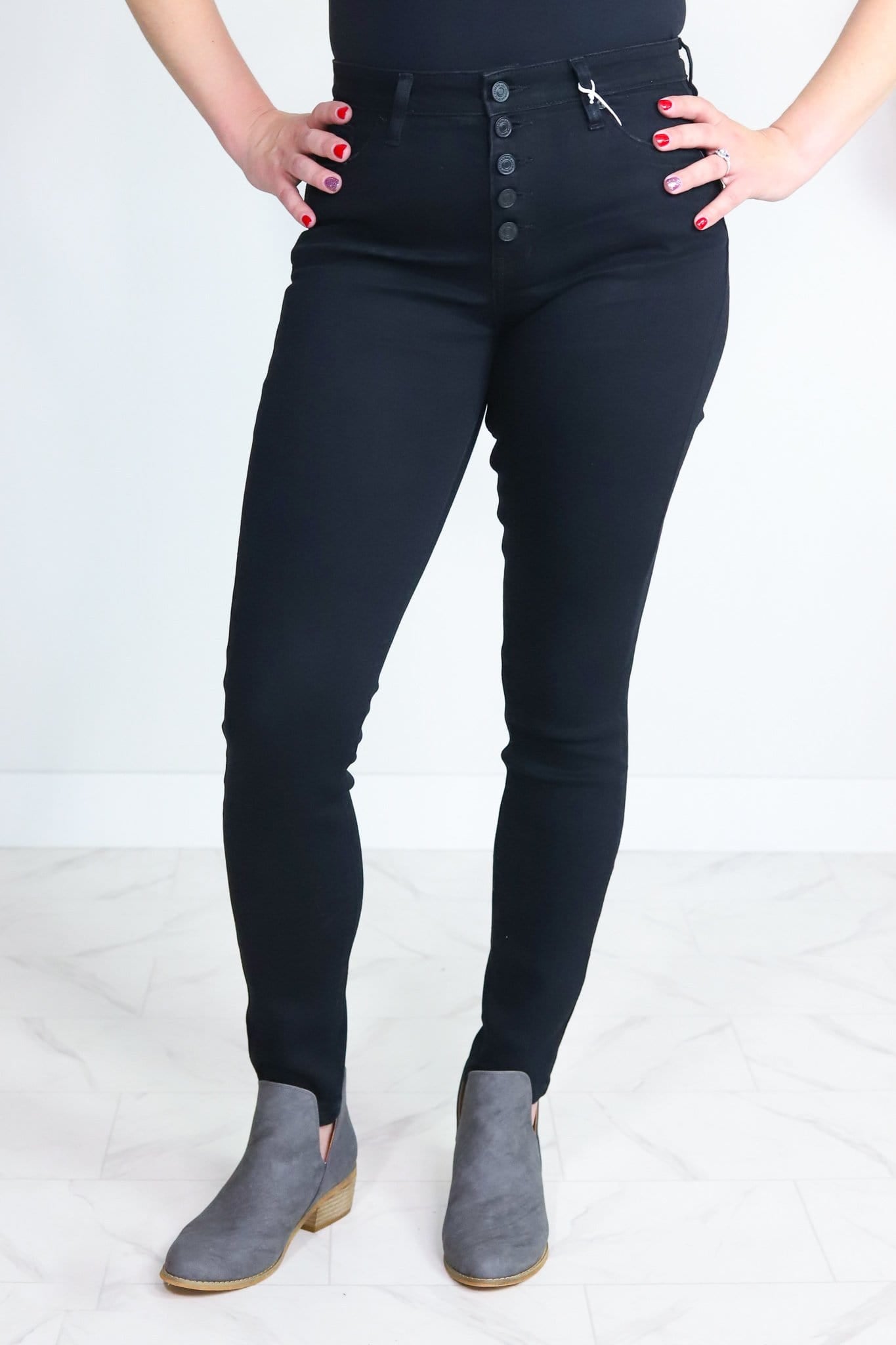 Black Gemma High Rise Super Skinny