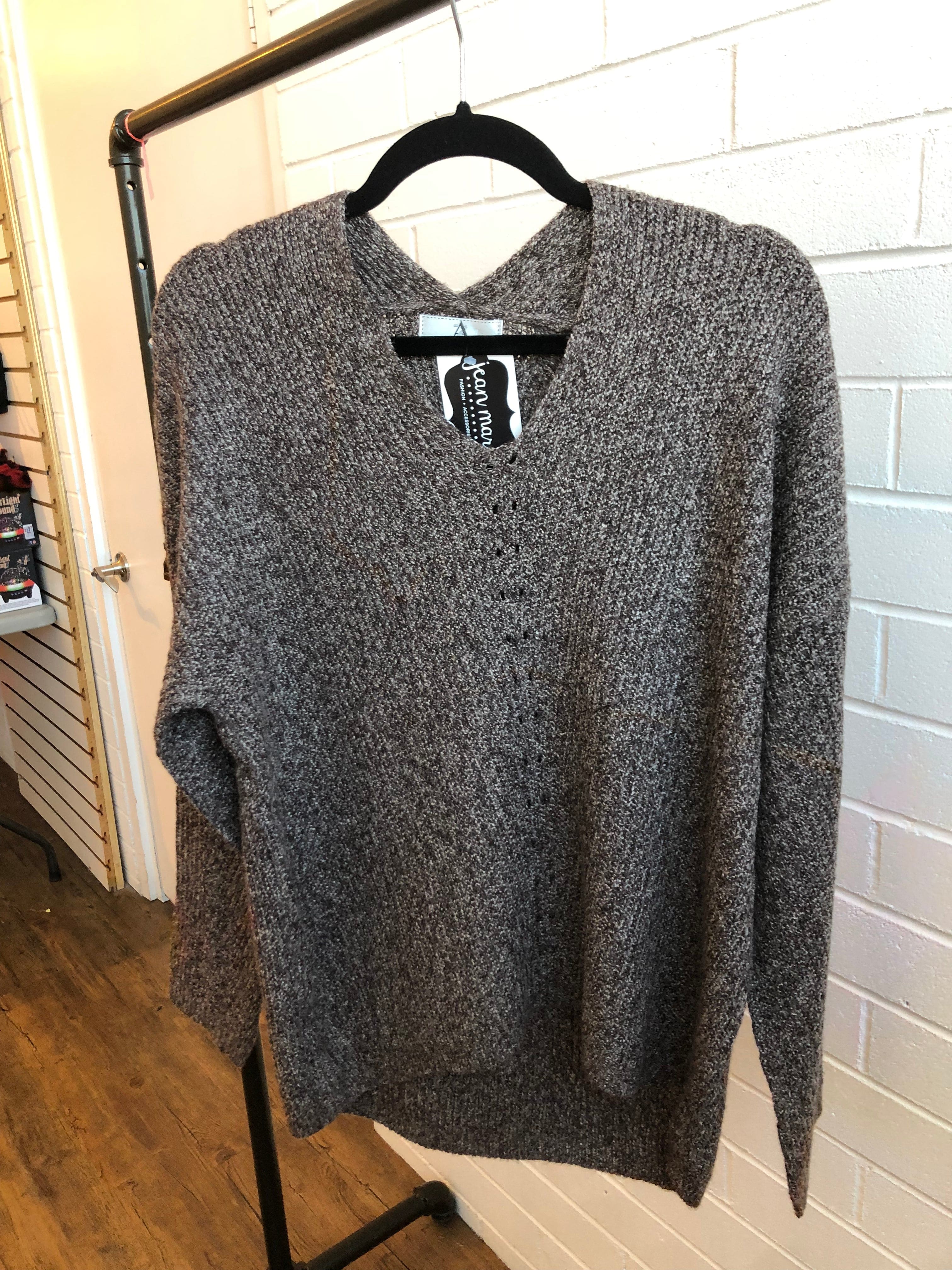 Brown Soft Ribbed Slouch Sweater OS