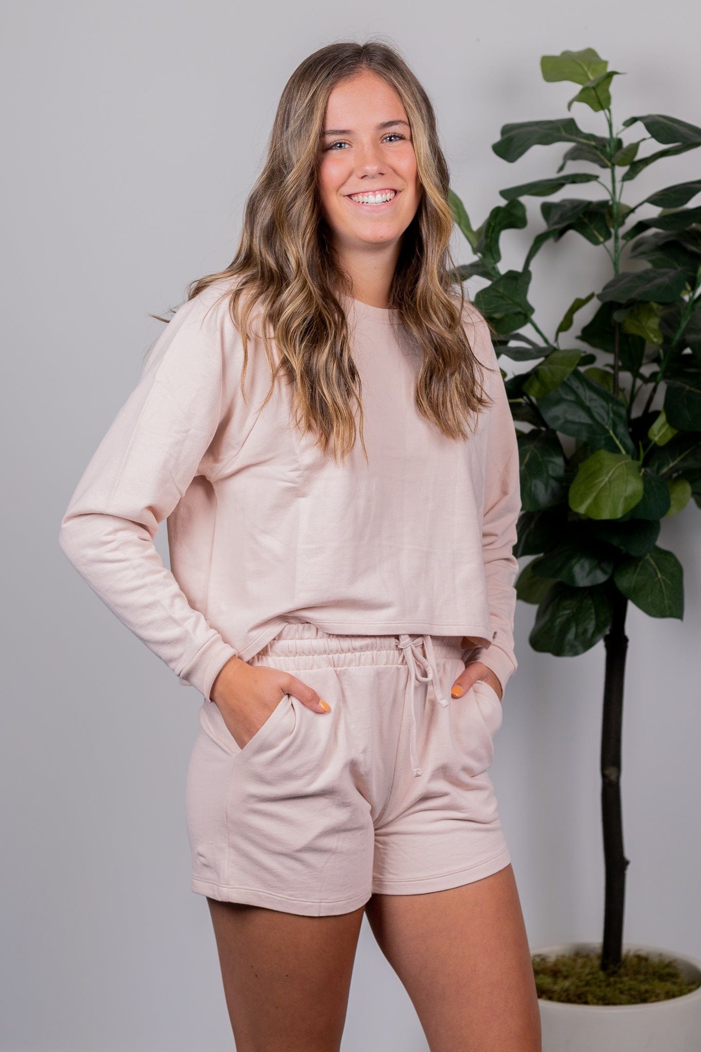 Blush French Terry Raglan Top