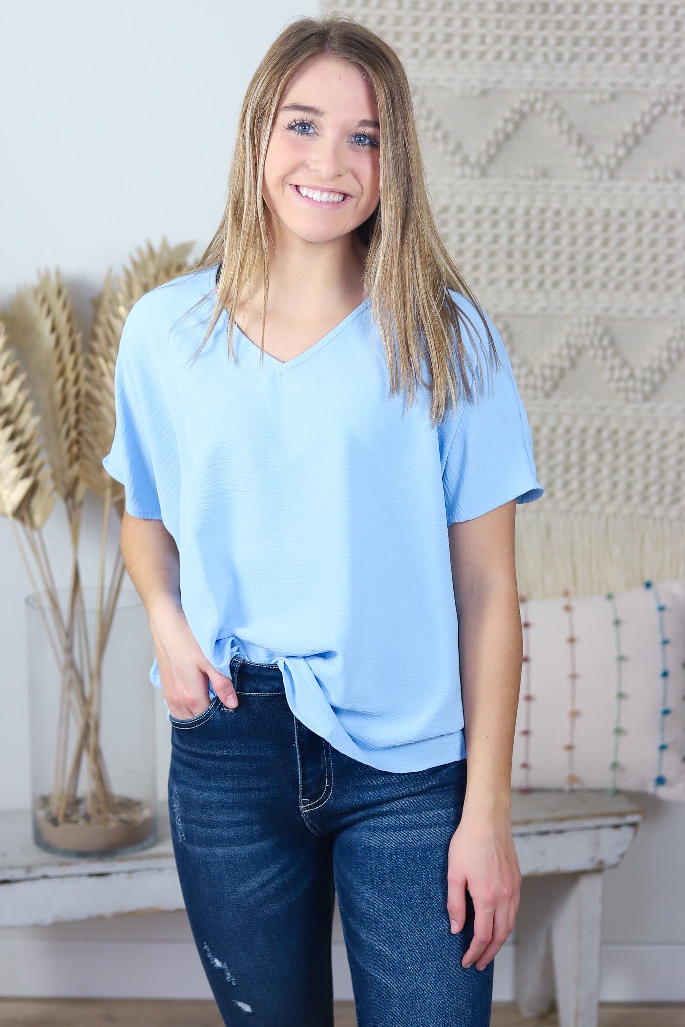 V-Neck Basic Blouse