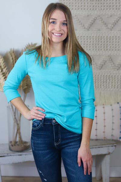 Turquoise Knit Favorite Top