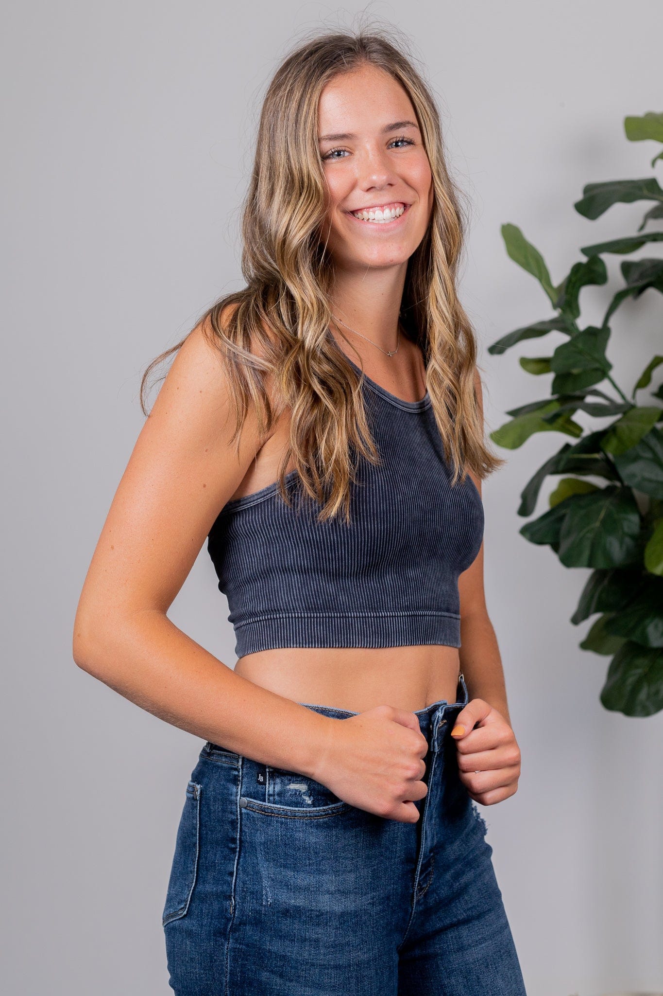Black Halter Crop Top
