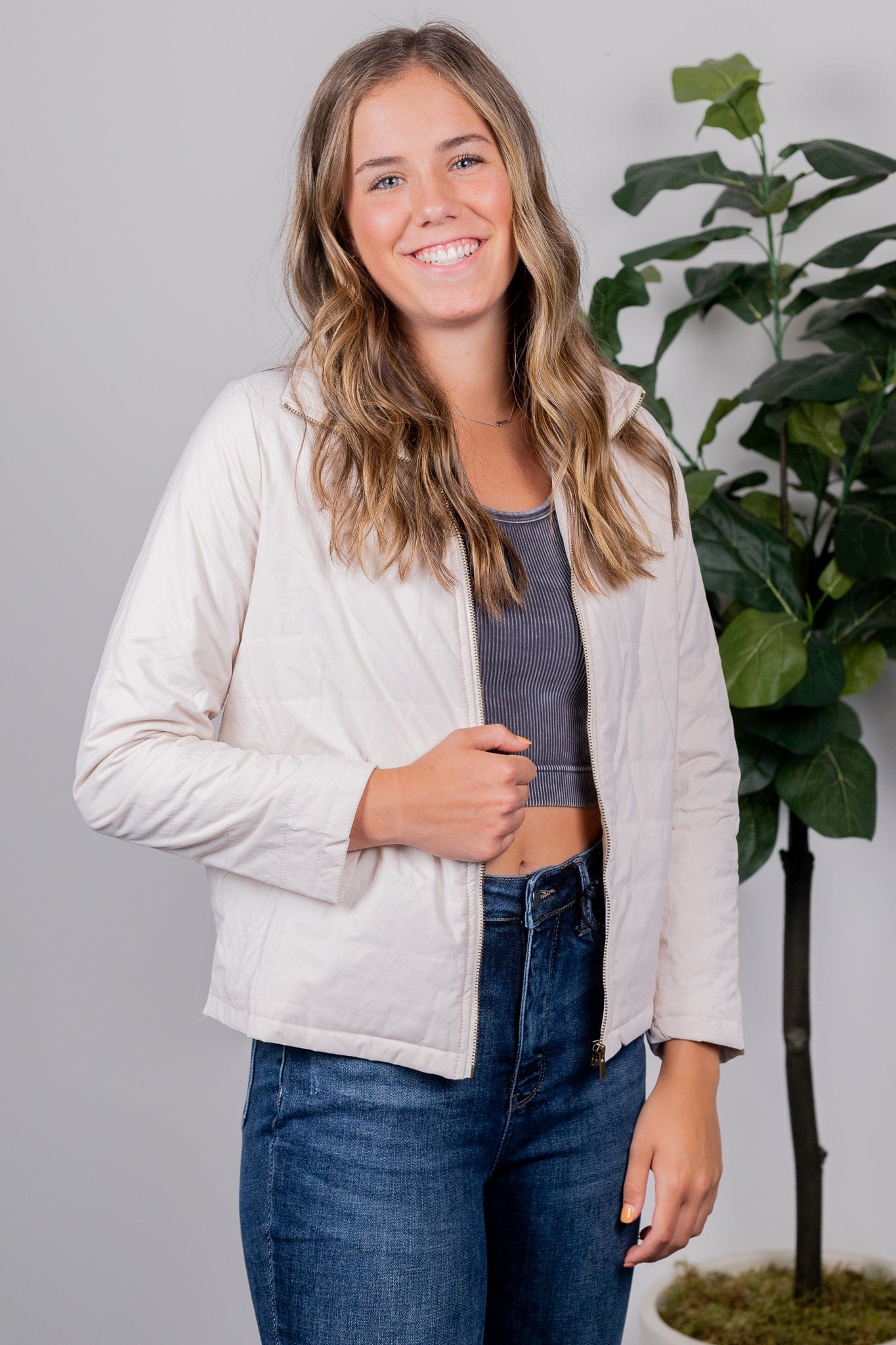 Natural Quilted Chilly Days Jacket