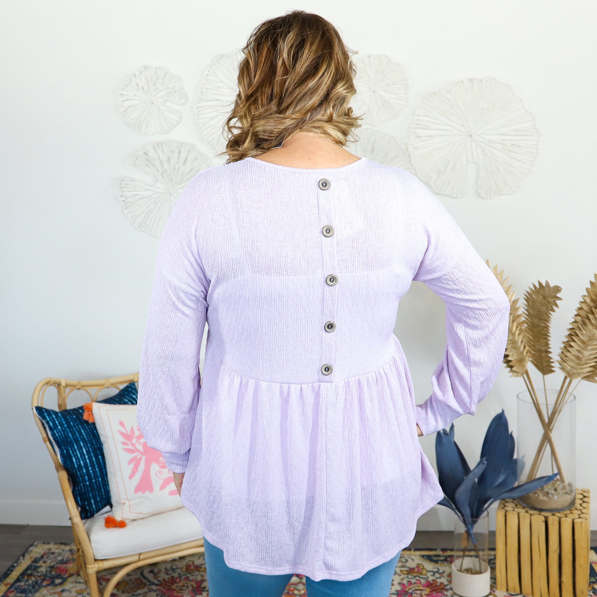 Knit Babydoll Button Back Detail