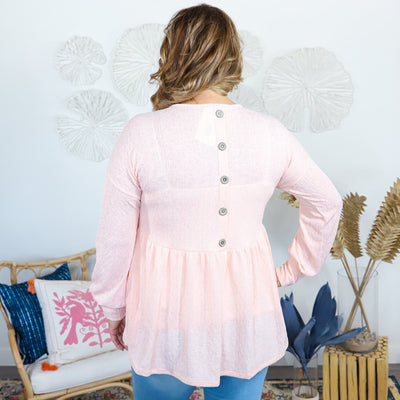 Knit Babydoll Button Back Detail