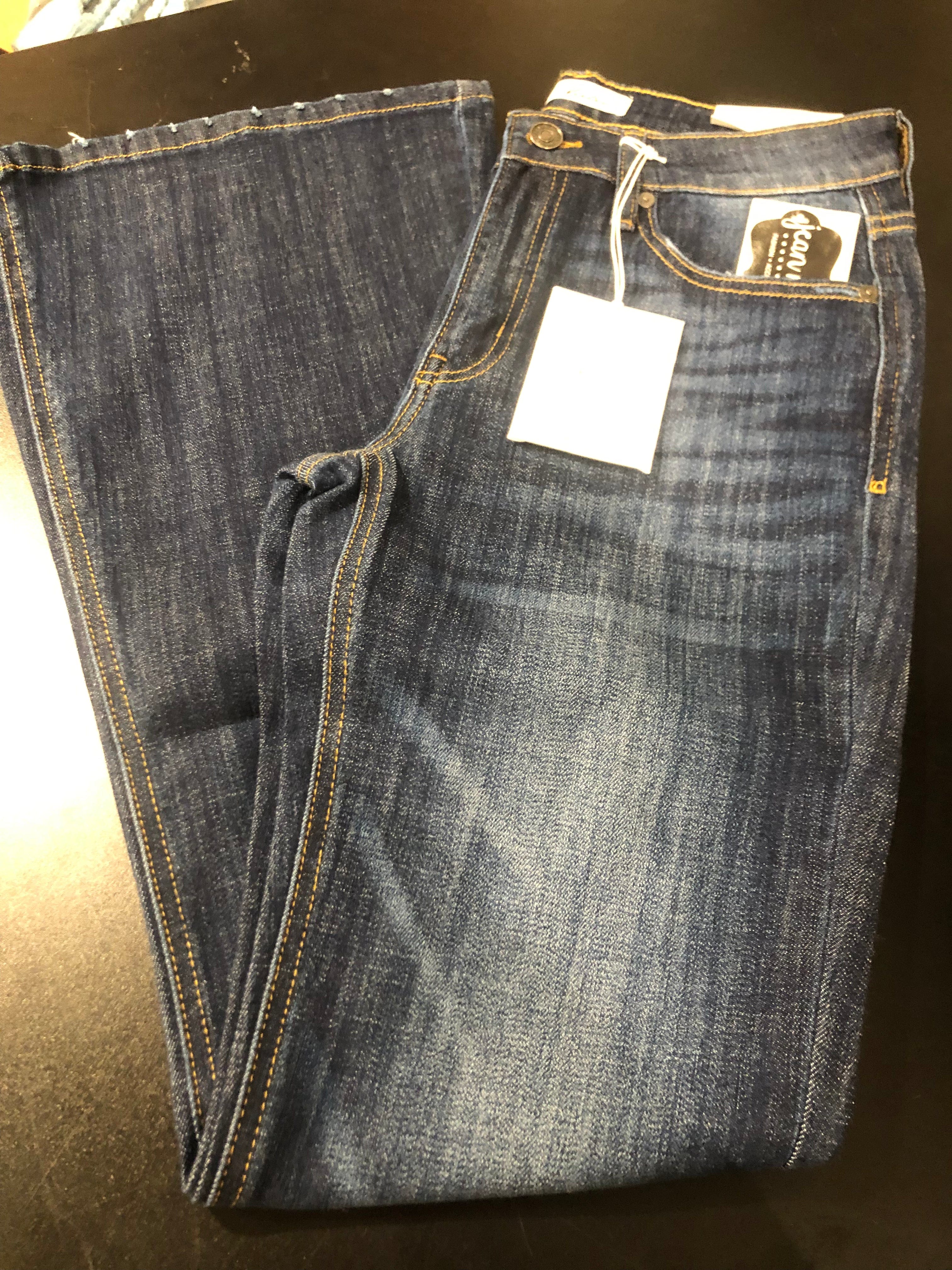Dark Petite Mid Rise Flare