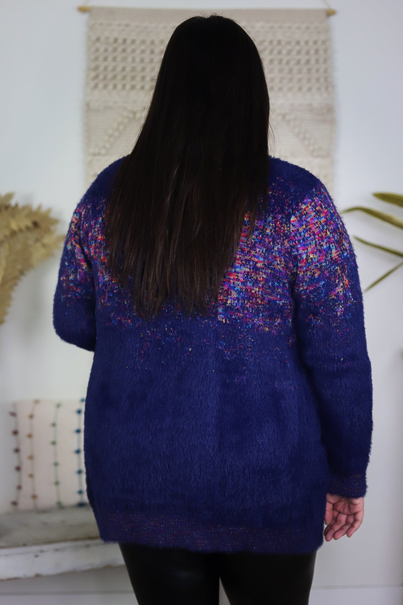 Multicolor Eyelash Cardigan Sweater