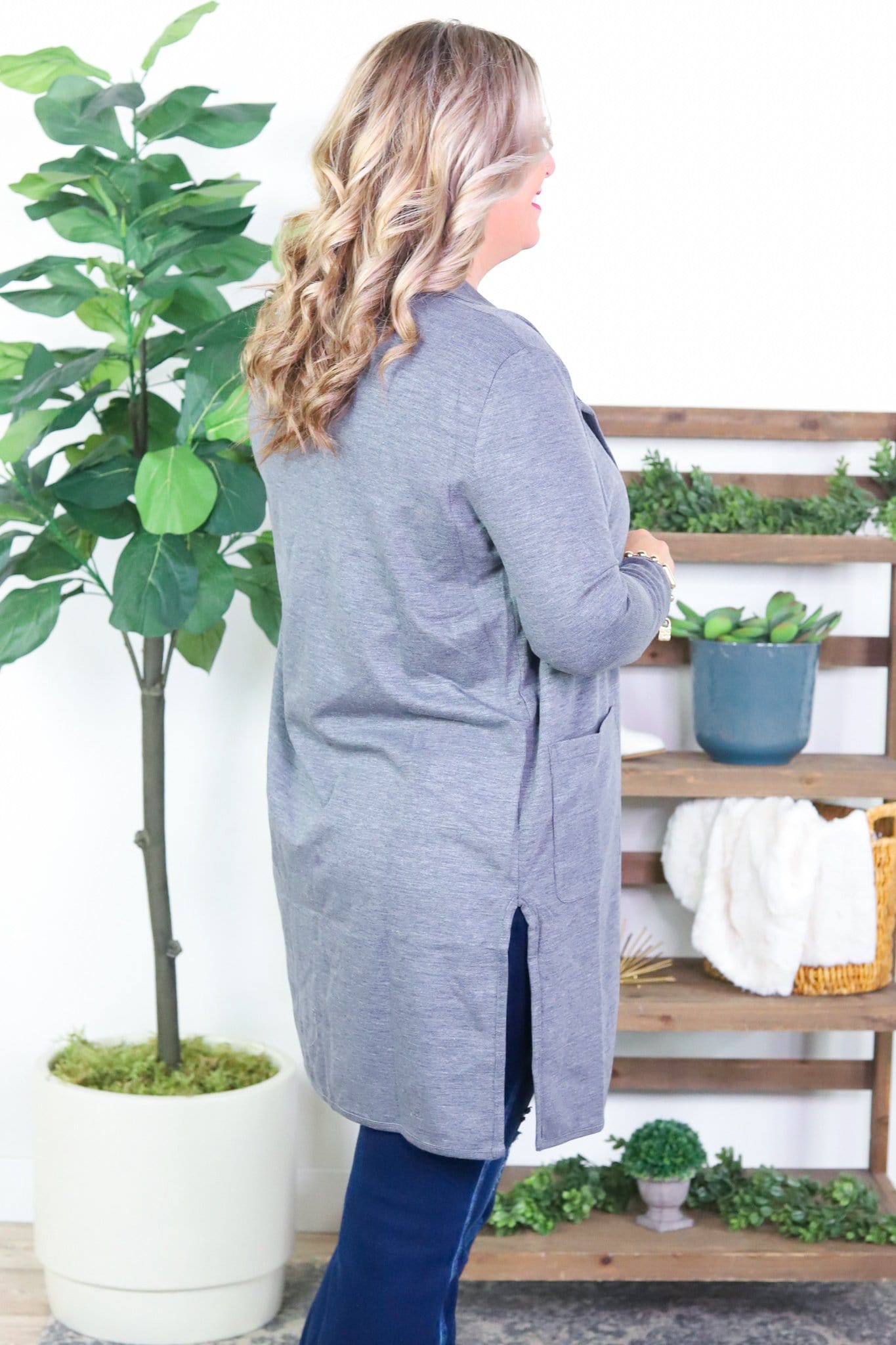 Grey Bailey Open Front Coat
