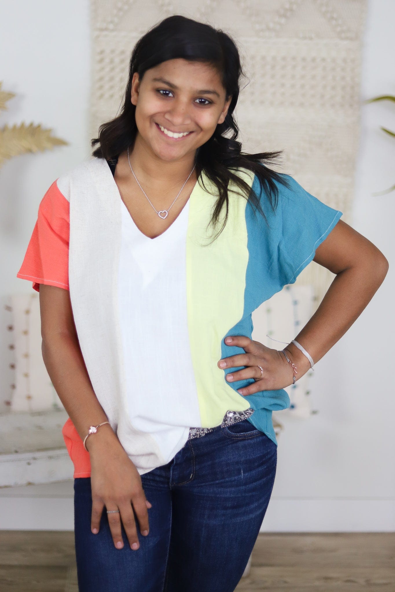 Cabana Stripe Short Sleeve Blouse