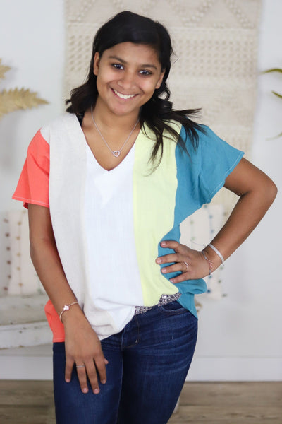Cabana Stripe Short Sleeve Blouse