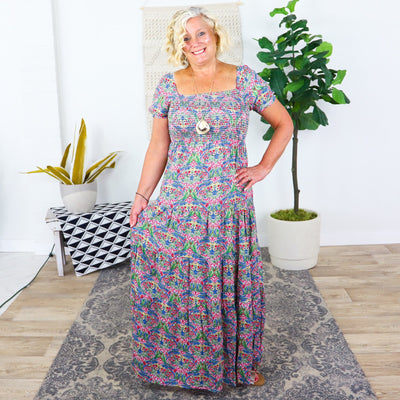 Navy Feeling Flowy Maxi Dress