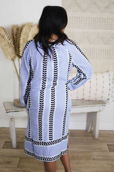 Hues of Blue Woven Dress