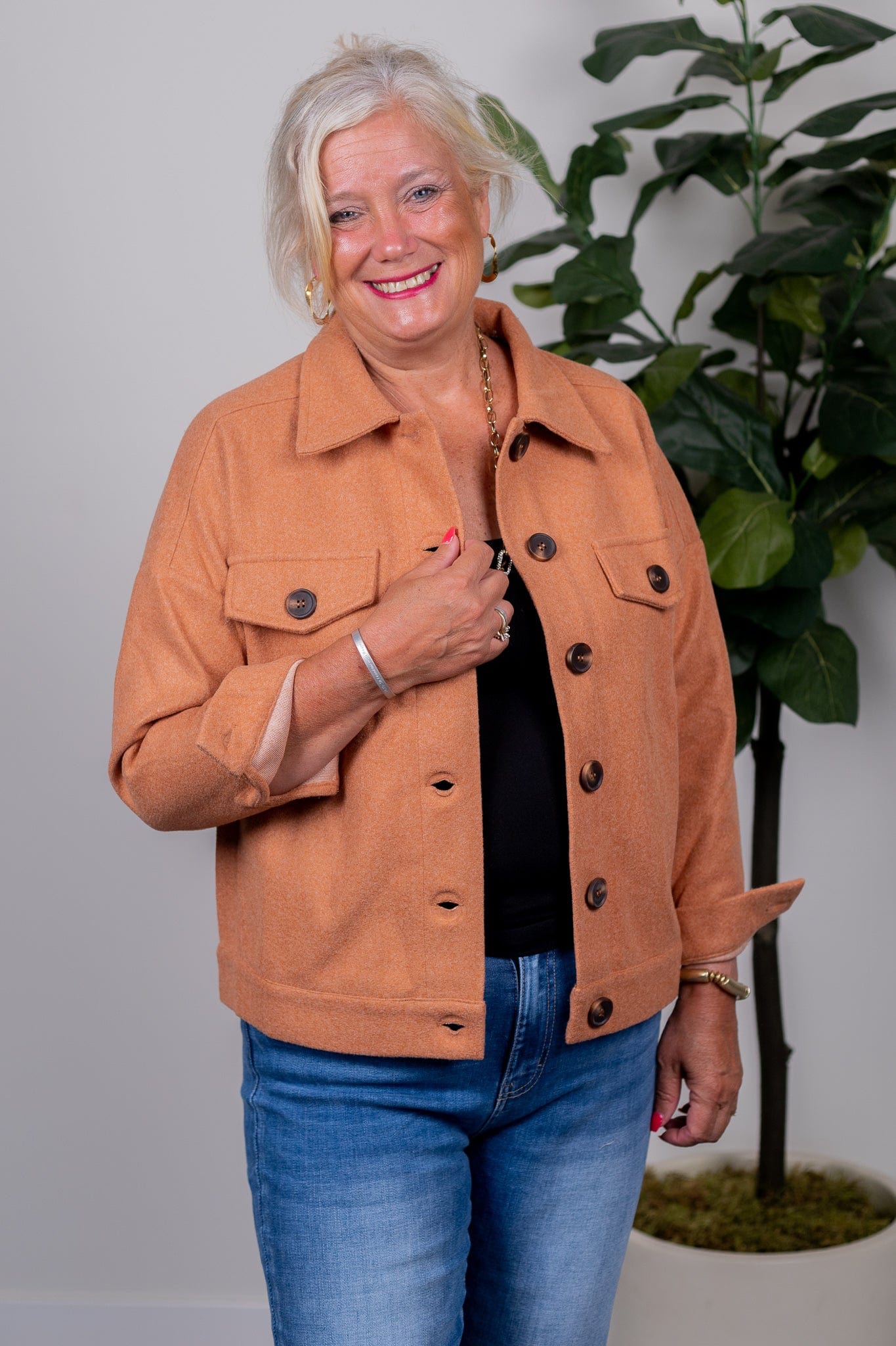 Pumpkin Button Down Jacket